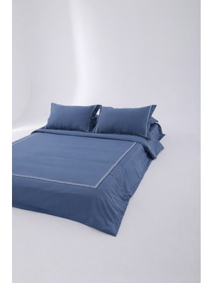 Senfoni Luxe Steel Rhythm 100% Mat Pamuk Saten Çift Kişilik Nevresim Takımı