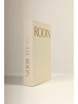 Kumaş Kaplı Rodin Siyah Ekru Dekoratif Kitap Kutu