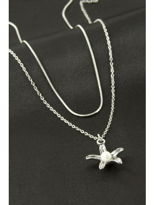Freedom Store Papatya Inci Ikili Çelik Kolye