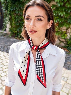 Modern Desenli Kadın Fular – Ceket, Elbise ve Gömlek Kombinleri Için