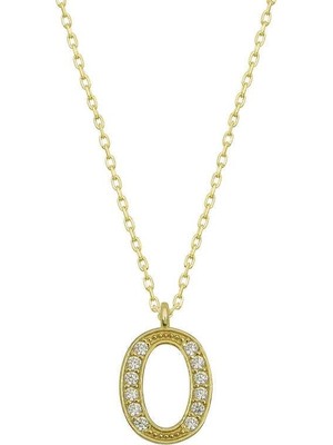 Inure Jewelry Gümüş Gold O Harfi Kadın Kolye