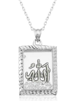 Inure Jewelry Gümüş Allah Yazılı Kadın Kolye