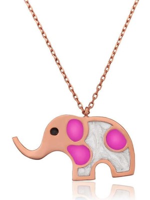 Inure Jewelry Gümüş Rose Fil Bayan Kolye