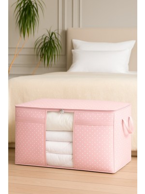 Serstil Pencereli Yastık Hurcu 75 x 40 x 40 cm - Pembe Benekli