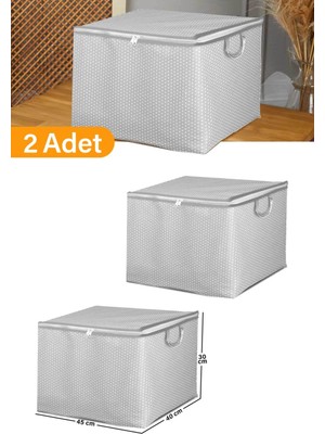 Serstil 2 Adet - Mini Boy Gri Benekli Kıyafet / Nevresim Hurcu - 45X40X30 cm