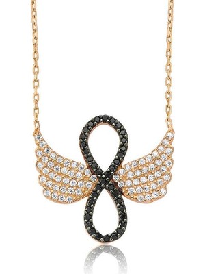 Inure Jewelry Gümüş Melek Kanadı Sonsuzluk Bayan Kolye