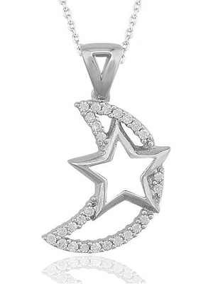 Inure Jewelry Gümüş Ay Yıldız Bayan Kolye