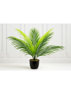 PremiumPort Büyük Boy Yapay Palmiye Demeti, 9 Dallı Areka Yaprak, 50 cm