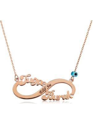 Inure Jewelry Gümüş Rose İsimli Sonsuzluk Kolye
