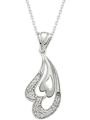 Inure Jewelry Gümüş Kalpli Bayan Kolye