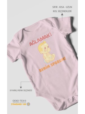 Morivo Kids Ağlamak Benim Sporum Baskılı Bebek Zıbını – Çıtçıtlı Body | %100 Pamuk Kısa Kol