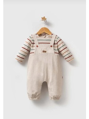 Butik Erkek Bebek %100 Pamuklu 2 Parça Salopet Tulum