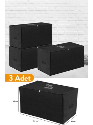 Serstil 3 Adet - Büyük Boy Siyah Hurç - 74 x 46 x 46 cm