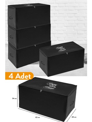 Serstil 4 Adet - Orta Boy Siyah Hurç 63 x 40 x 34 cm