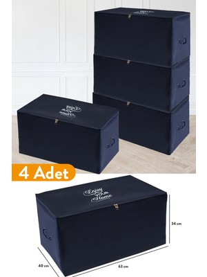 Serstil 4 Adet - Orta Boy Lacivert Hurç 63 x 40 x 34 cm
