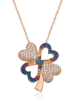 Inure Jewelry Gümüş Dört Yapraklı Yonca Bayan Kolye