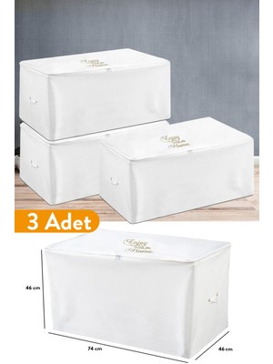 Serstil 3 Adet - Büyük Boy Beyaz Hurç - 74 x 46 x 46 cm