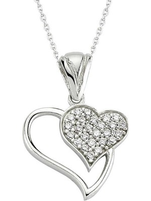 Inure Jewelry Gümüş Kalpli Bayan Kolye