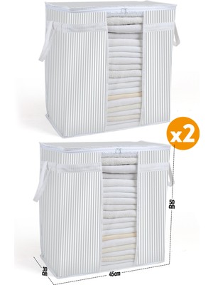 Serstil 2 Adet - Pencereli Saklama Çantası 50 x 45 x 30 cm