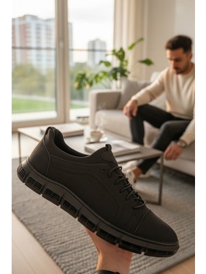 Enoch Hakiki Deri Esnek Segment Tabanlı Erkek Sneaker Ortopedik Taban