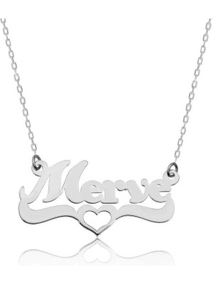 Inure Jewelry Gümüş Kişiye Özel Kalpli İsim Kolye