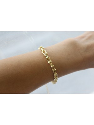 Nuit Kadın Çelik Bileklik Kararmaz 14K Altın Kaplama