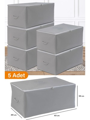 Serstil 5 Adet - Orta Boy Antrasit Hurç 63 x 40 x 34 cm