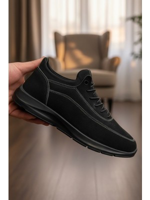 Enoch Hakiki Süet Deri  Dikişli Erkek Sneaker Ortopedik Taban