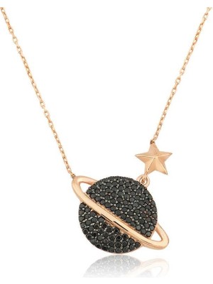 Inure Jewelry Gümüş Rose Gezegen Bayan Kolye