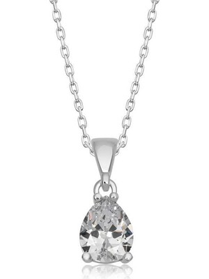 Inure Jewelry Gümüş Damla Zirkon Taşlı Kadın Kolye