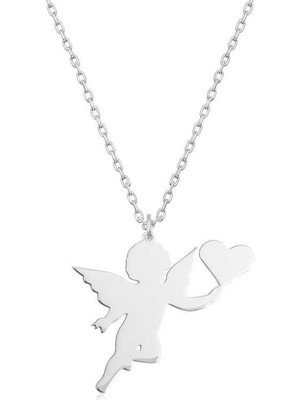 Inure Jewelry Gümüş Kalpli Meleğim Bayan Kolye