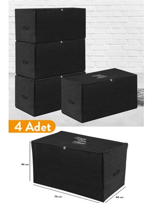 Serstil 4 Adet - Büyük Boy Siyah Hurç - 74 x 46 x 46 cm