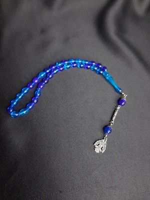 Mryart Mavi Tonlamalı Toz Kehribar Kaliteli Şık 33LÜK Tesbih