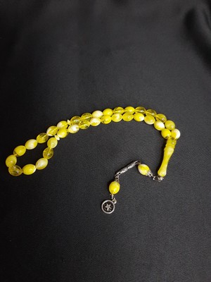 Mryart Sarı Renk Toz Kehribar Kaliteli Şık 33LÜK Tesbih