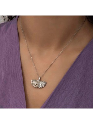 Inure Jewelry Gümüş İncili İstiridye Bayan Kolye