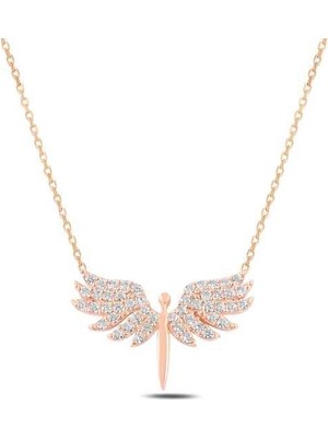 Inure Jewelry Gümüş Rose Mikail Meleği Bayan Kolye