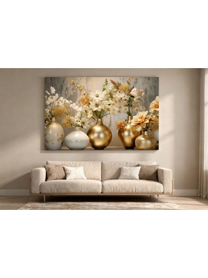 PremiumPort Renkli Çiçeklerle Dekoratif Kanvas Tablo, Şık ve Zarif Ev Dekoru