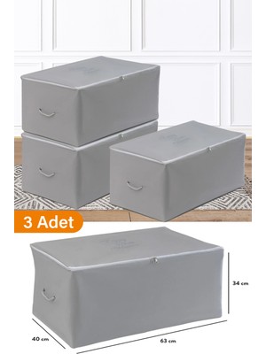 Serstil 3 Adet - Orta Boy Antrasit Hurç 63 x 40 x 34 cm