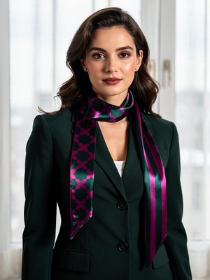 Modern Desenli Kadın Fular – Ceket, Elbise ve Gömlek Kombinleri Için