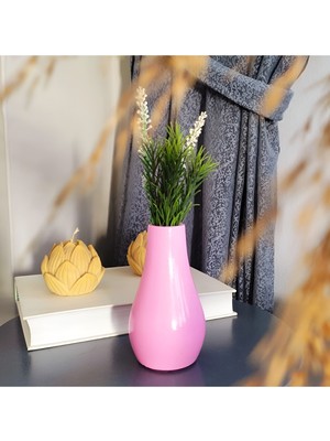 PremiumPort Pastel Pembe Dekoratif Vazo, 13X7 Cm, Şık ve Zarif Tasarım