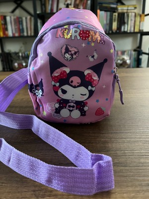 Gülümse Gel Kız Çocuk Kuromi Çapraz Çanta Yan Çanta Postacı Çantası Kol Çantası Omuz Çantası