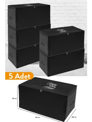 Serstil 5 Adet - Orta Boy Siyah Hurç 63 x 40 x 34 cm