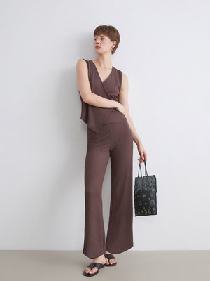 Lc Waikiki Yeni Sezon Beli Lastikli Dokulu Kadın Pantolon