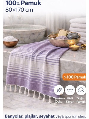 Luna Çeyiz Hediyelik %100 Pamuk Peştemal Havlu 80X170 cm - Hafif, Hızlı Kuruyan, Yumuşak Dokulu