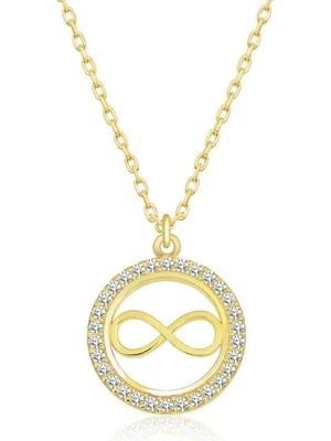 Inure Jewelry Gümüş Gold Minik Sonsuzluk Bayan Kolye