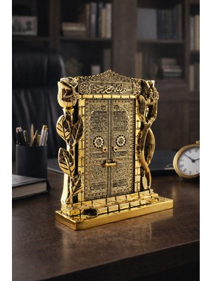 Deco Elit Kâbe Kapısı Figürü – Altın Renk Dekoratif Biblo | Manevi ve Anlamlı Hediye 25 cm