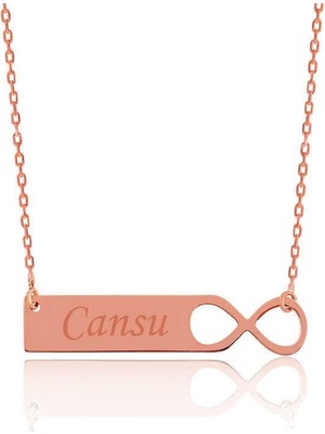 Inure Jewelry Gümüş Sonsuzluk Plaka İsimli Kolye