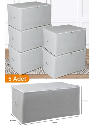 Serstil 5 Adet - Büyük Boy Antrasit Hurç - 74 x 46 x 46 cm