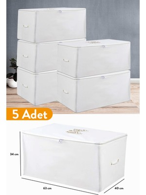 Serstil 5 Adet - Orta Boy Beyaz Hurç 63 x 40 x 34 cm