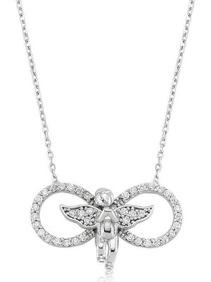 Inure Jewelry Gümüş Sonsuzluk Melek Bayan Kolye